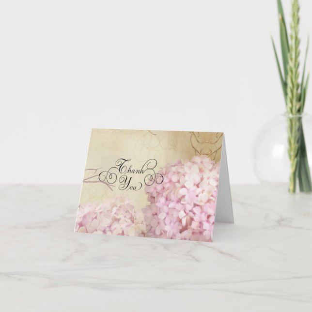 Cartão de Notas de Agradecimento Notecard Blush Ro (Frente)