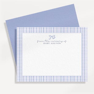 Cartão de Notas de Berçário Personalizado Blue Gin