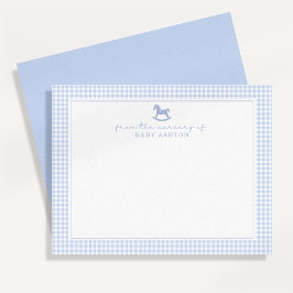 Cartão de Notas de Berçário Personalizado Blue Gin