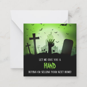 Cartão De Notas Dê uma Mão no Halloween Pop By