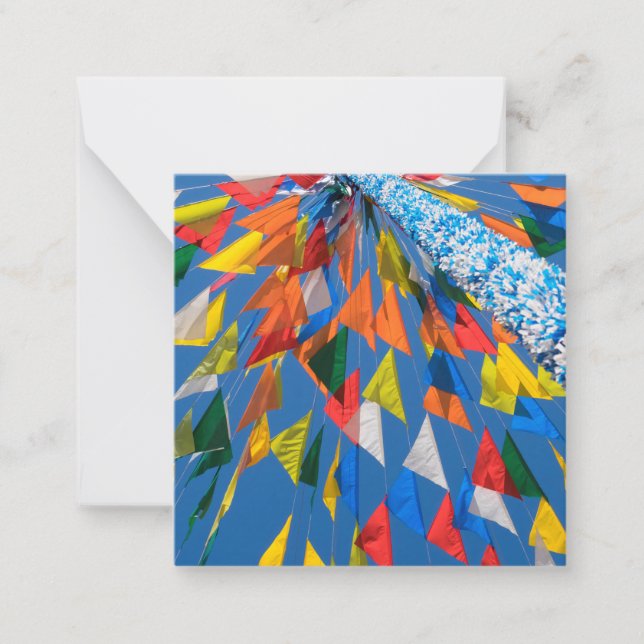 Cartão De Notas Decoração de Bandeira Triangular (Frente)