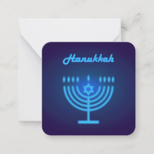 Cartão De Notas Decoração de festival de luzes Menorah de Hanukkah