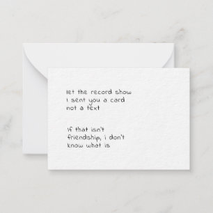 Cartão De Notas deixe o registro mostrar que te enviei um cartão,