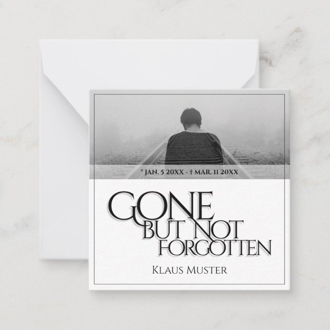 Cartão De Notas Desapareceu mas não foi esquecido - Brilho (Frente)