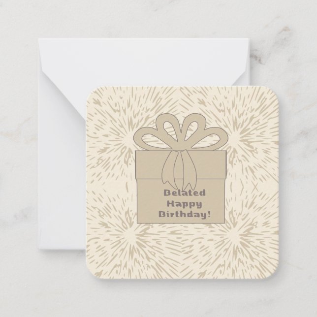 Cartão De Notas Desejos de aniversário atrasados (Frente)