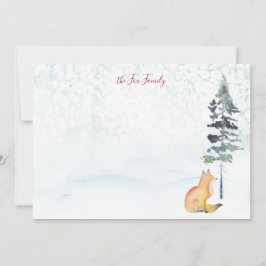Cartão De Notas Desejos de Feliz Natal Raposa Personalizada