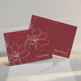 Cartão De Notas Desenhado à Mão Rústico Flor Silvestre Personaliza