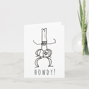 Cartão De Notas Desenho Animado Cowboy Howdy Doodle Dobrado