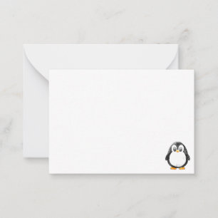Cartão De Notas Desenho animado de pinguim fofo personalizado em b