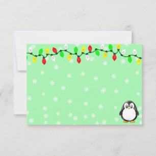 Cartão De Notas Desenho Animado de Pinguim Fofo Personalizado para