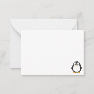 Cartão De Notas Desenho Animado de Pinguim Fofo Personalizável