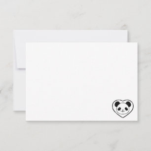Cartão De Notas Desenho Animado de Urso Panda Fofo Personalizável