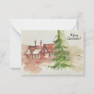 Cartão De Notas Desenho de aquarela original