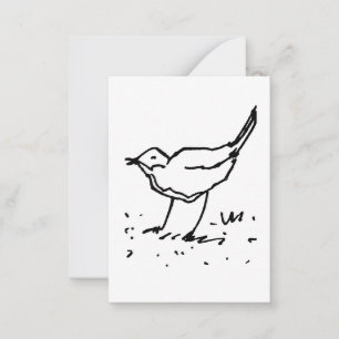 Cartão De Notas Desenho de Arte de Caneta de Pássaro de Desenho An