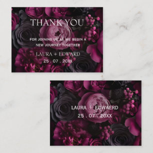Cartão De Notas desenho de casamento floral borgonha com rico vinh