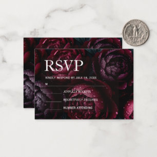 Cartão De Notas desenho de casamento floral borgonha com rico vinh