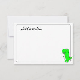 Cartão De Notas Desenho de Dinossauro Verde Personalizado Apenas u