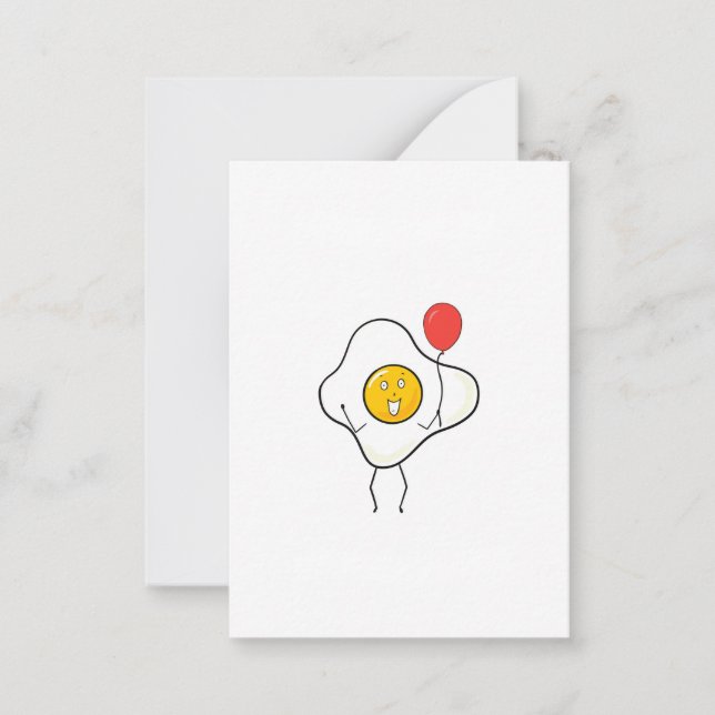 Cartão De Notas Desenho de ovo com balão, personalize, personalize (Frente)
