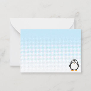 Cartão De Notas Desenho de pinguim fofo em branco personalizado