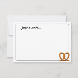 Cartão De Notas Desenho de Pretzel Fofo Personalizado Só uma Nota