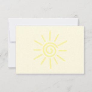 Cartão De Notas Desenho do Sol Amarelo Personalizado