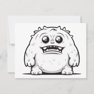 Cartão De Notas Desenho esboço monstro pequeno
