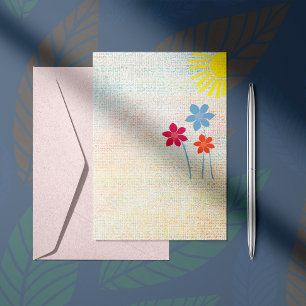Cartão De Notas Desenho Floral Colorido Texturizado de Gratidão