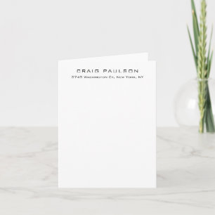 Cartão De Notas Design Clássico Elegante Simples E Simples