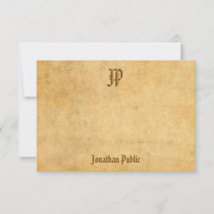 Cartão De Notas Design de aparência nostálgica do Monograma com Vi