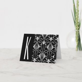 Cartão De Notas Design de arte de pintura em preto e branco