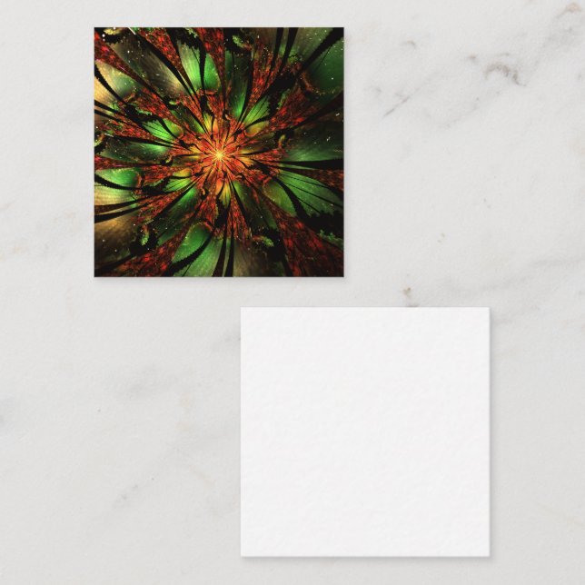 Cartão De Notas design de flor fractal abstrato. (Frente/Verso)