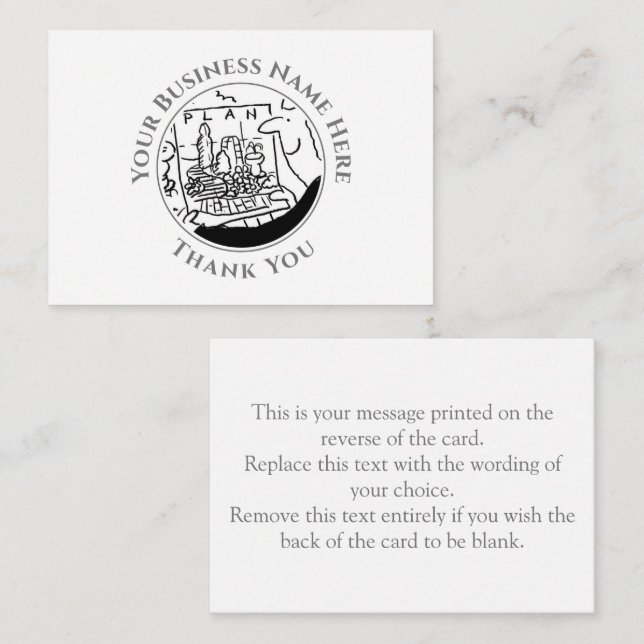 Cartão De Notas Design de Jardim Paisagem Obrigado Nota (Frente/Verso)