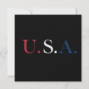 Cartão De Notas Design De Letra Azul E Branco Vermelho Dos Eua