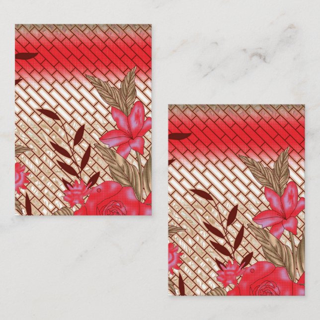 Cartão De Notas Design de tecido de intricato com padrões florais (Frente/Verso)