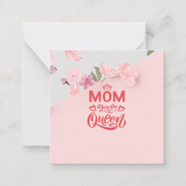 Cartão De Notas Design Elegante Tipografia Mamãe Você é a Rainha