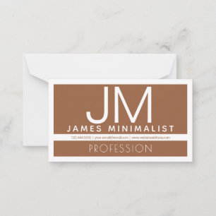 Cartão De Notas Design Minimalista Profissional Moderno Marrom e