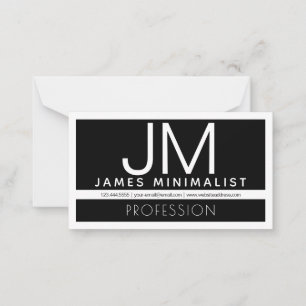 Cartão De Notas Design Minimalista Profissional Moderno Preto e
