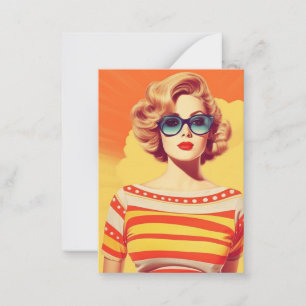 Cartão De Notas Design Pop Art, inspirado no Retro