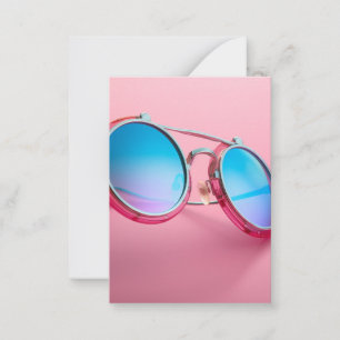 Cartão De Notas Design temático de óculos de sol, rosa legal