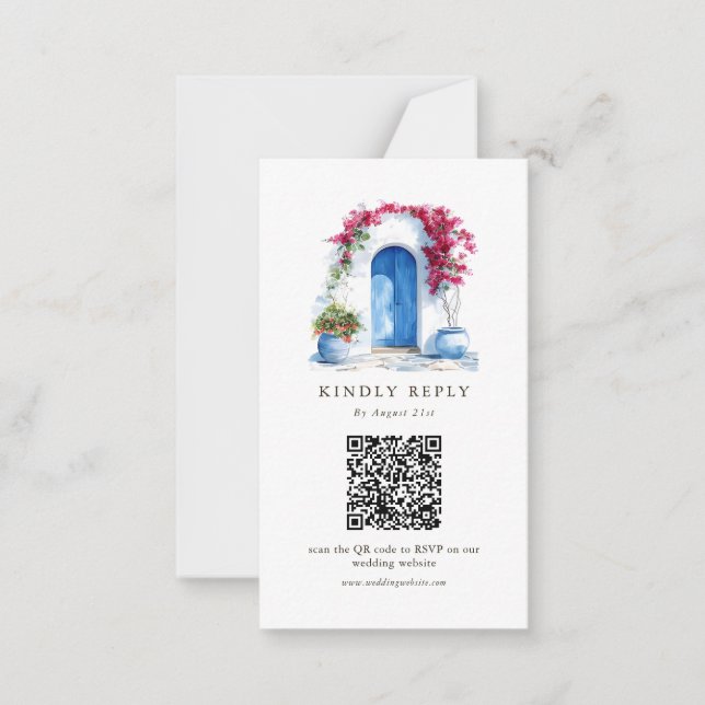 Cartão De Notas Destination Wedding QR Code Online RSVP Cards (Frente)