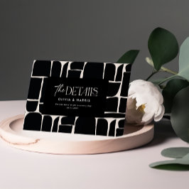 Cartão De Notas detalhe de casamento branco abstrato preto mínimo 