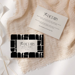 Cartão De Notas detalhe de casamento branco abstrato preto mínimo 