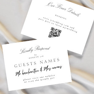 Cartão De Notas Detalhe do código QR do casamento clássico formal 