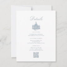 Detalhes de Casamento Elegantes com Floral Azul Po