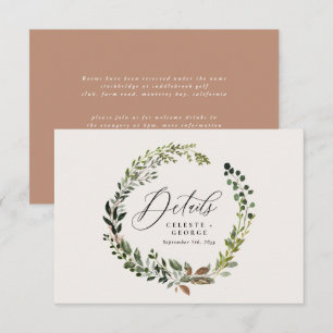 Cartão De Notas Detalhes do casamento de botânica de folhagem de W