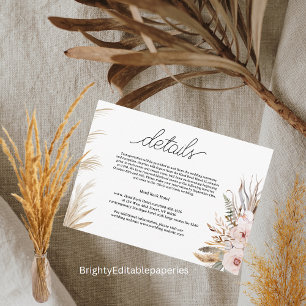 Cartão De Notas Detalhes Do Casamento De Hotel Em Flores Tropicais