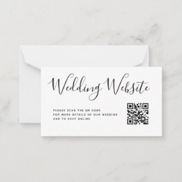 Cartão De Notas Detalhes do Site de Casamento em Script Código QR
