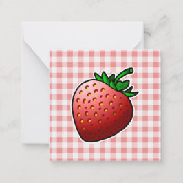 Cartão De Notas Dia de as mães de Morango Vermelho