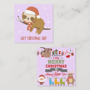 Cartão De Notas Dia de Natal Preguiçoso