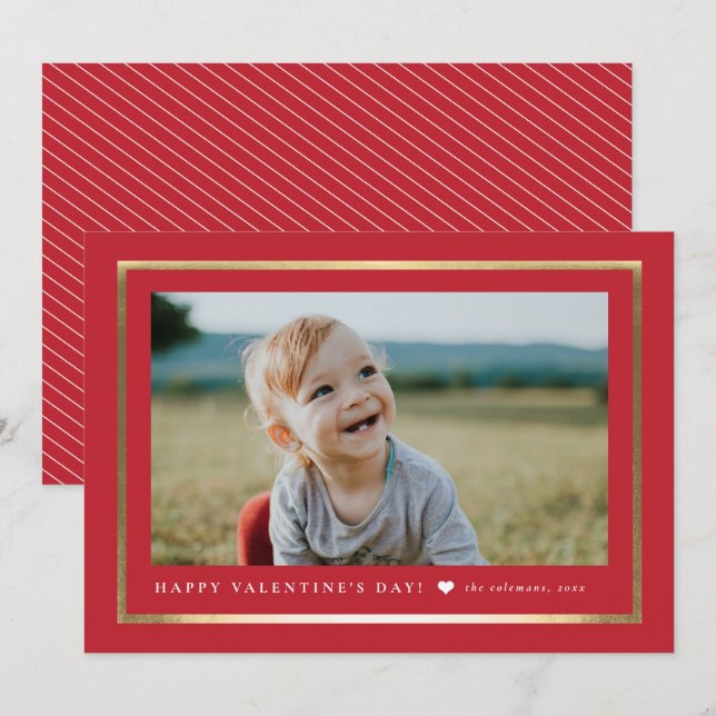 Cartão De Notas Dia de os namorados de Fotografias com Quadro Clás (Frente/Verso)